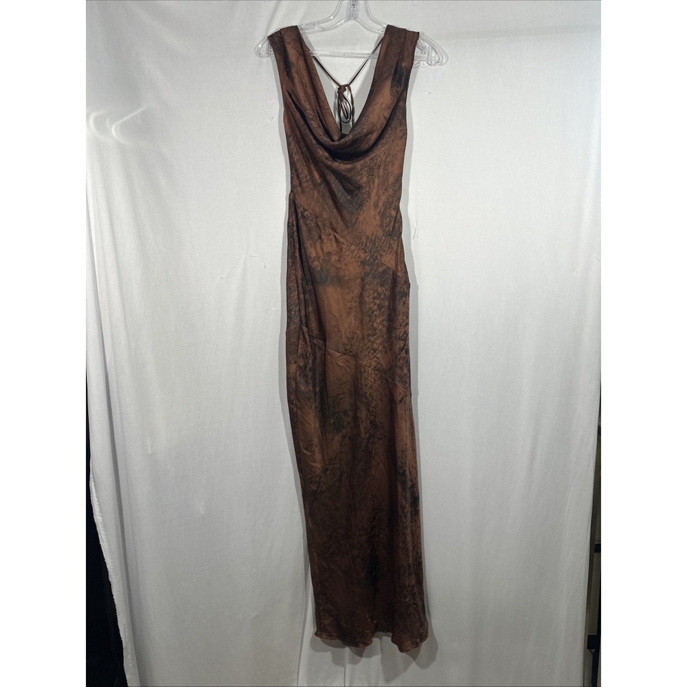 NEW $269 House‎ of CB [ Small ] ALAINA Antique Copper Bias Cut Maxi Dress 7064 - Picture 10 of 16